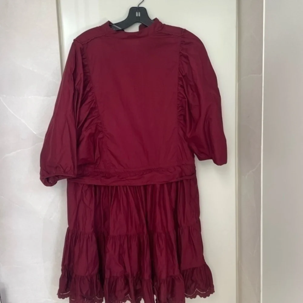 SEE BY CHLOÉ Tiered embroidered cotton-poplin mini dress Size 0 which is 34 - Picture 15 of 16
